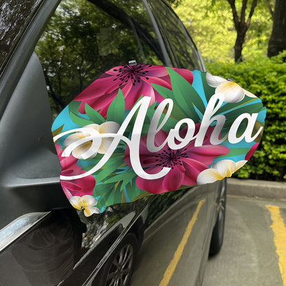 Tropical Flower Aloha Print Car Side Mirror Covers