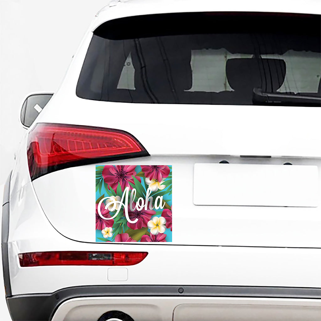 Tropical Flower Aloha Print Car Sticker