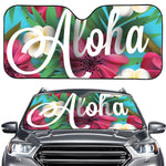 Tropical Flower Aloha Print Car Windshield Sun Shade