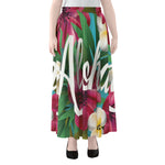 Tropical Flower Aloha Print Chiffon Maxi Skirt