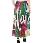 Tropical Flower Aloha Print Chiffon Maxi Skirt