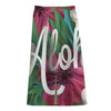 Tropical Flower Aloha Print Cotton Front Slit Maxi Skirt