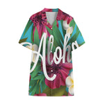 Tropical Flower Aloha Print Cotton Hawaiian Shirt
