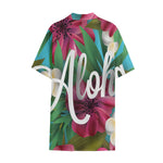 Tropical Flower Aloha Print Cotton Hawaiian Shirt