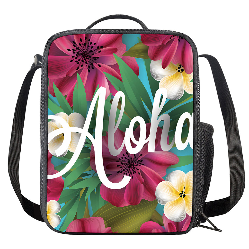 Tropical Flower Aloha Print Crossbody Lunch Bag