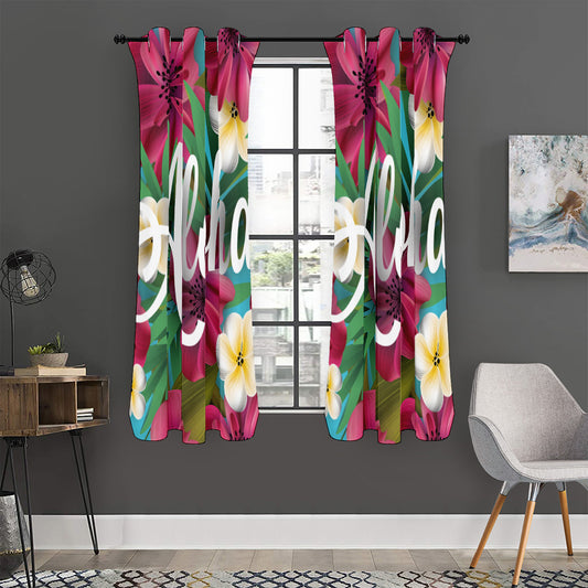 Tropical Flower Aloha Print Curtain