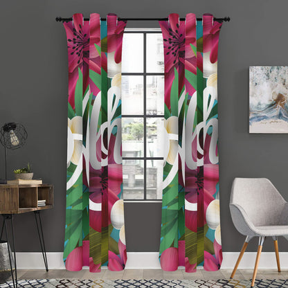 Tropical Flower Aloha Print Curtain