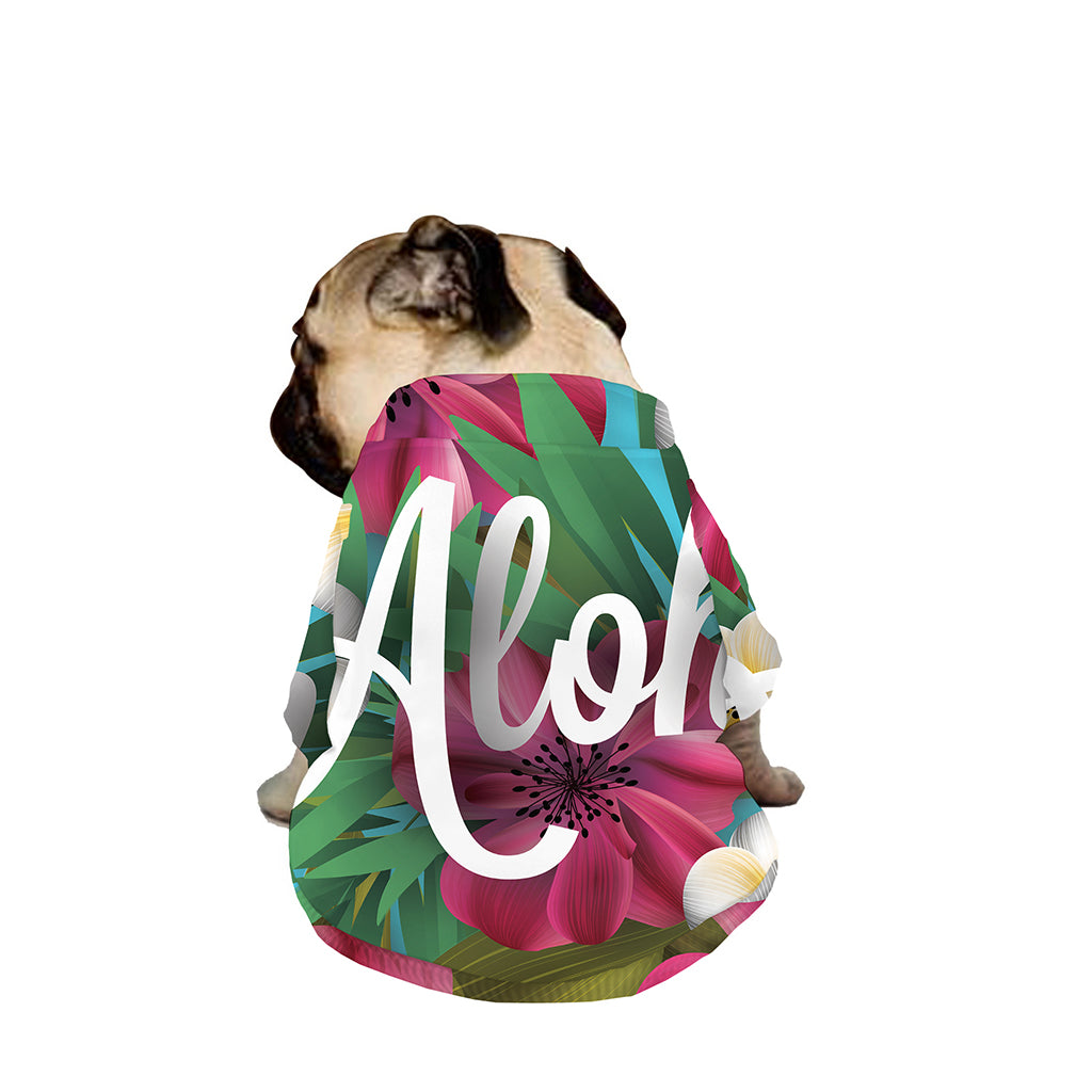Tropical Flower Aloha Print Dog Zip Up Jacket