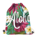 Tropical Flower Aloha Print Drawstring Bag