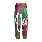 Tropical Flower Aloha Print Fleece Lined Knit Pants
