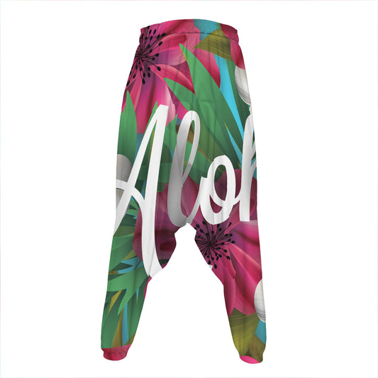 Tropical Flower Aloha Print Hammer Pants