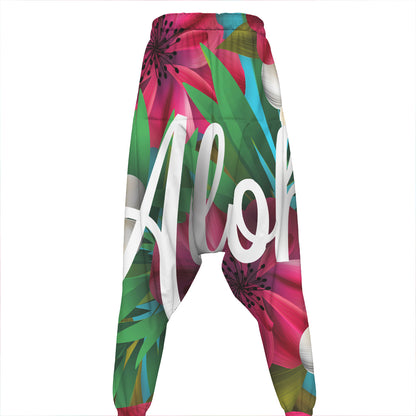 Tropical Flower Aloha Print Hammer Pants
