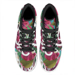 Tropical Flower Aloha Print High Top Leather Sneakers