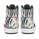 Tropical Flower Aloha Print High Top Leather Sneakers