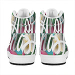 Tropical Flower Aloha Print High Top Leather Sneakers