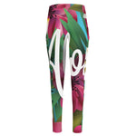 Tropical Flower Aloha Print High-Waisted Pocket Leggings