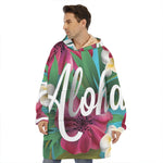 Tropical Flower Aloha Print Hoodie Blanket