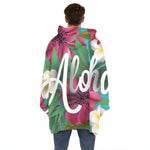 Tropical Flower Aloha Print Hoodie Blanket