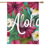 Tropical Flower Aloha Print House Flag