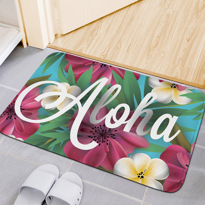 Tropical Flower Aloha Print Indoor Door Mat