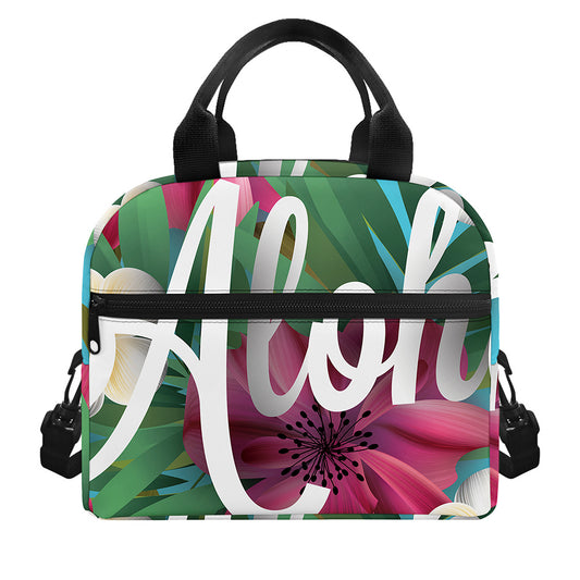 Tropical Flower Aloha Print Insulated Lunch Bag