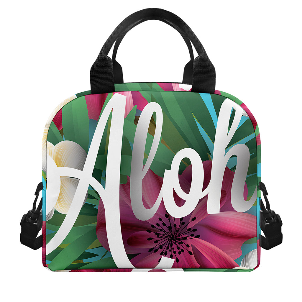 Tropical Flower Aloha Print Insulated Lunch Bag