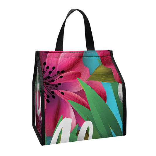 Tropical Flower Aloha Print Insulated Lunch Tote