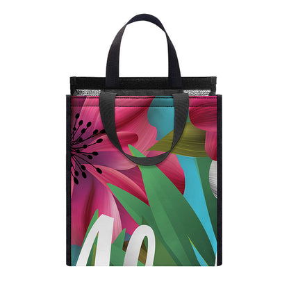 Tropical Flower Aloha Print Insulated Lunch Tote
