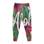 Tropical Flower Aloha Print Jogger Pants