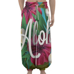 Tropical Flower Aloha Print Lantern Pants