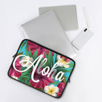 Tropical Flower Aloha Print Laptop Sleeve
