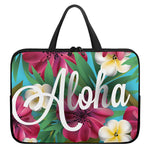 Tropical Flower Aloha Print Laptop Sleeve With Handle