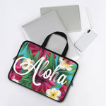 Tropical Flower Aloha Print Laptop Sleeve With Handle