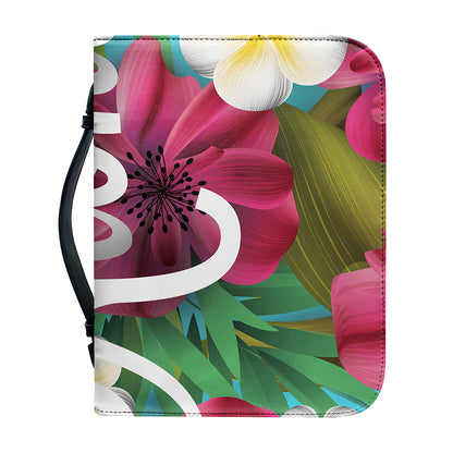 Tropical Flower Aloha Print Leather Bible Cover