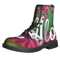 Tropical Flower Aloha Print Lace-Up Boots