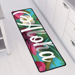 Tropical Flower Aloha Print Long Kitchen Mat