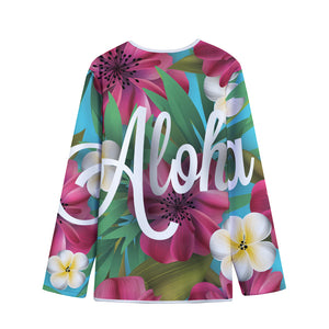 Tropical Flower Aloha Print Long Sleeve Short Coat