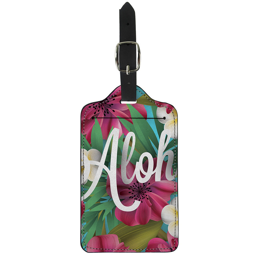 Tropical Flower Aloha Print Luggage Tag
