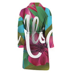 Tropical Flower Aloha Print Men's Bathrobe
