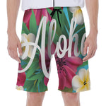 Tropical Flower Aloha Print Men's Beach Shorts
