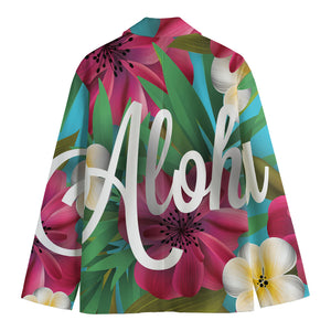 Tropical Flower Aloha Print Men's Cotton Blazer