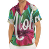 Tropical Flower Aloha Print Men's Deep V-Neck Shirt