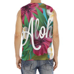 Tropical Flower Aloha Print Men's Fitness Tank Top