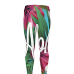 Tropical Flower Aloha Print Men's leggings