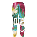 Tropical Flower Aloha Print Men's leggings