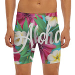 Tropical Flower Aloha Print Men's Long Boxer Briefs