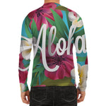 Tropical Flower Aloha Print Men's Long Sleeve Rash Guard