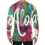 Tropical Flower Aloha Print Men's Long Sleeve T-Shirt