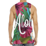 Tropical Flower Aloha Print Men's Muscle Tank Top