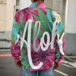 Tropical Flower Aloha Print Men's Shirt Jacket